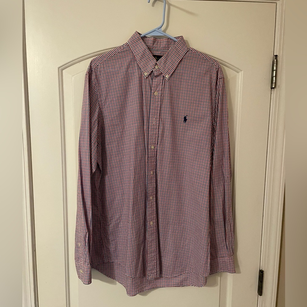 Ralph Lauren Gingham Button Down 100% Cotton Stretch